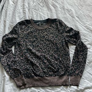 Banana Republic black and brown metallic animal print sweater
